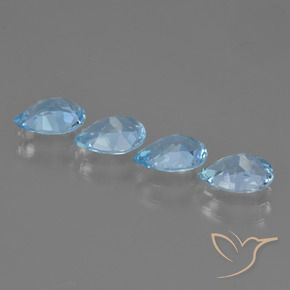 Gemas de Topacio Azul Cielo natural de 3.11 ct, En forma de pera, VVS