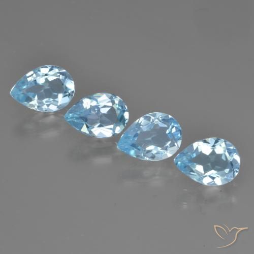 3.18ctw Natural Azul Cielo Topacio, En forma de pera, VVS-VS