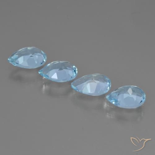 Gemas de Topacio Azul Cielo natural de 3.18 ct, En forma de pera, VVS-VS
