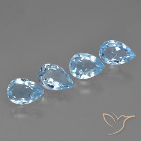 Gemas de Topacio Azul Cielo natural de 3.14 ct, En forma de pera, VVS