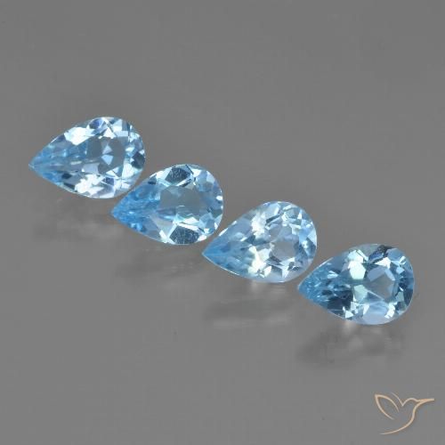 2.75ctw Natural Azul Cielo Topacio, En forma de pera, VVS