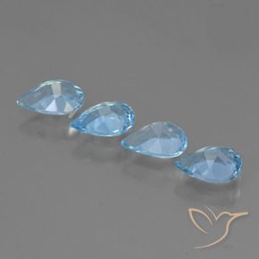Gemas de Topacio Azul Cielo natural de 2.75 ct, En forma de pera, VVS