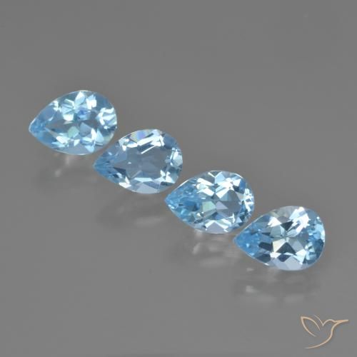 3.33ctw Natural Azul Cielo Topacio, En forma de pera, VVS