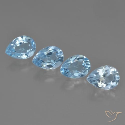 3.39ctw Natural Azul Cielo Topacio, En forma de pera, VVS-VS