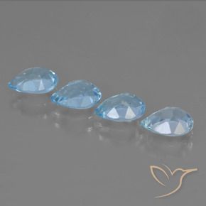 Gemas de Topacio Azul Cielo natural de 3.39 ct, En forma de pera, VVS-VS