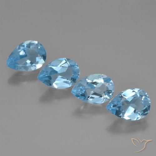 2.93ctw Natural Azul Suizo Topacio, En forma de pera, VVS-VS