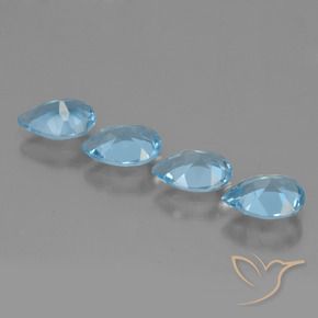 Gemas de Topacio Azul Suizo natural de 2.93 ct, En forma de pera, VVS-VS