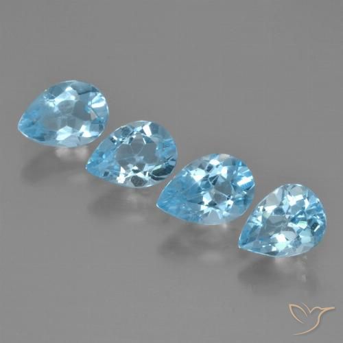 3.30ctw Natural Azul Cielo Topacio, En forma de pera, VVS-VS, Photo A