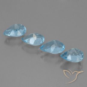 Gemas de Topacio Azul Cielo natural de 3.30 ct, En forma de pera, VVS-VS