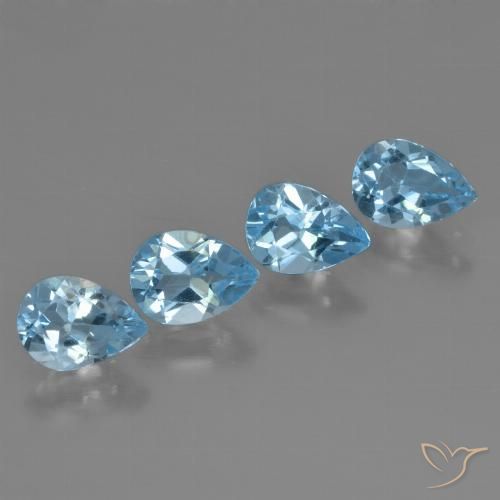 3.23ctw Natural Azul Cielo Topacio, En forma de pera, VVS