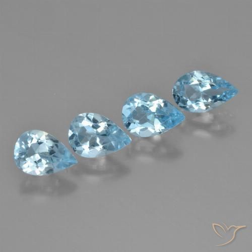 2.85ctw Natural Azul Cielo Topacio, En forma de pera, VVS-VS
