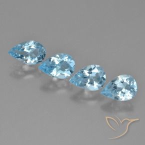 Gemas de Topacio Azul Cielo natural de 2.85 ct, En forma de pera, VVS-VS