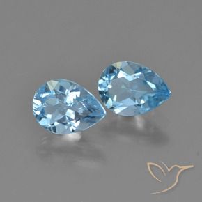 Gemas de Topacio Azul Cielo natural de 1.81 ct, En forma de pera, VVS-VS