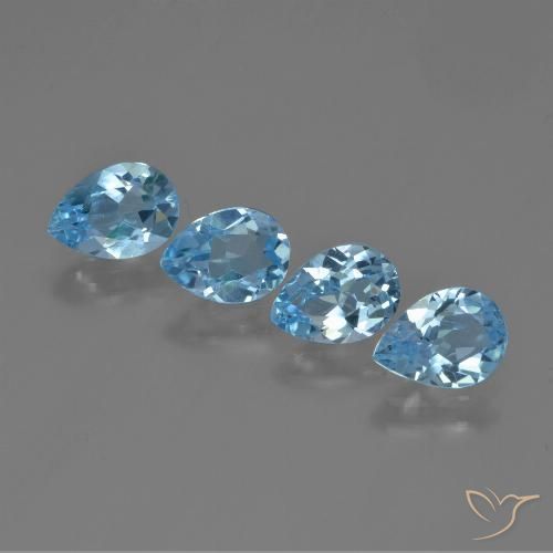 3.31ctw Natural Azul Cielo Topacio, En forma de pera, VVS-VS