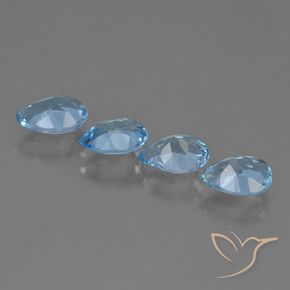 Gemas de Topacio Azul Cielo natural de 3.31 ct, En forma de pera, VVS-VS