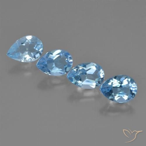 3.14ctw Natural Azul Cielo Topacio, En forma de pera, VS