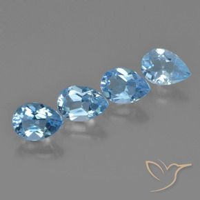 Gemas de Topacio Azul Cielo natural de 3.14 ct, En forma de pera, VS