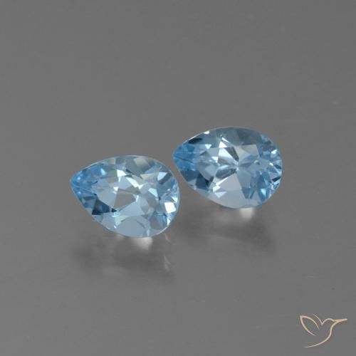 Gemas de Topacio Azul Cielo natural de 1.81 ct, En forma de pera, VS