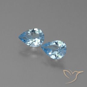 Gemas de Topacio Azul Cielo natural de 1.41 ct, En forma de pera, VS