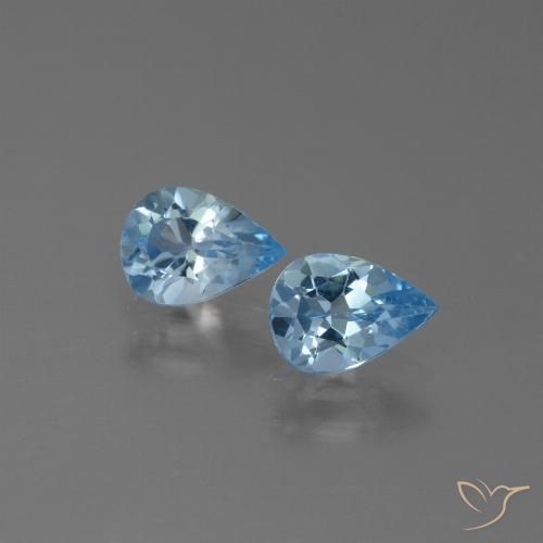 1.52ctw Natural Azul Cielo Topacio, En forma de pera, VS