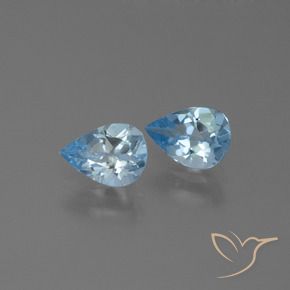 Gemas de Topacio Azul Cielo natural de 1.52 ct, En forma de pera, VS