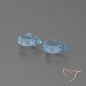 Gemas de Topacio Azul Cielo natural de 1.52 ct, En forma de pera, VS
