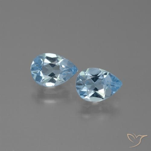 1.61ctw Natural Azul Cielo Topacio, En forma de pera, VS