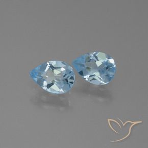 Gemas de Topacio Azul Cielo natural de 1.61 ct, En forma de pera, VS