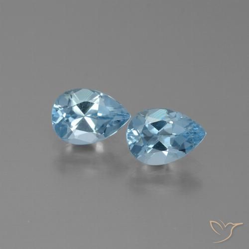 1.76ctw Natural Azul Cielo Topacio, En forma de pera, VVS-VS