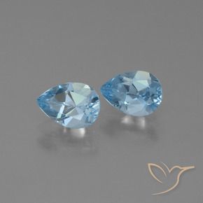 Gemas de Topacio Azul Cielo natural de 1.76 ct, En forma de pera, VVS-VS