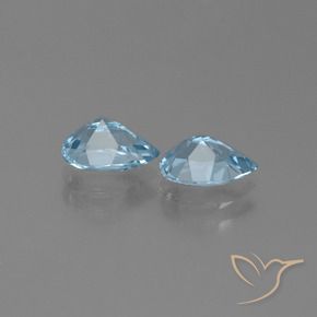 Gemas de Topacio Azul Cielo natural de 1.76 ct, En forma de pera, VVS-VS