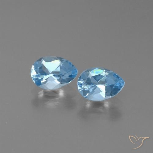1.61ctw Natural Azul Cielo Topacio, En forma de pera, VS