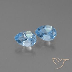 Gemas de Topacio Azul Cielo natural de 1.61 ct, En forma de pera, VS