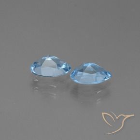Gemas de Topacio Azul Cielo natural de 1.61 ct, En forma de pera, VS