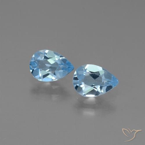 1.60ctw Natural Azul Cielo Topacio, En forma de pera, VS