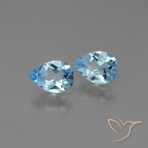 Gemas de Topacio Azul Cielo natural de 1.60 ct, En forma de pera, VS