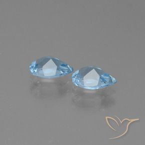 Gemas de Topacio Azul Cielo natural de 1.60 ct, En forma de pera, VS