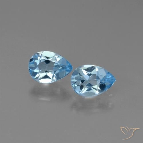 1.64ctw Natural Azul Cielo Topacio, En forma de pera, VS