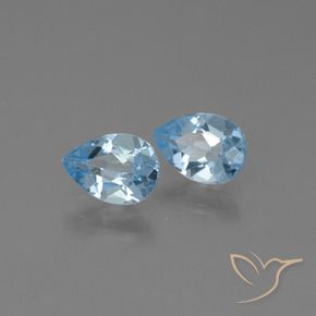 Gemas de Topacio Azul Cielo natural de 1.64 ct, En forma de pera, VS