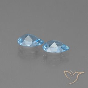 Gemas de Topacio Azul Cielo natural de 1.64 ct, En forma de pera, VS