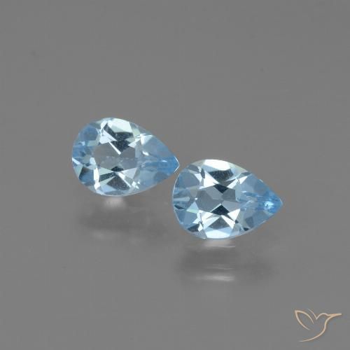 1.60ctw Natural Azul Cielo Topacio, En forma de pera, VS