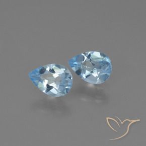 Gemas de Topacio Azul Cielo natural de 1.60 ct, En forma de pera, VS