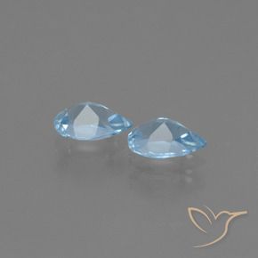 Gemas de Topacio Azul Cielo natural de 1.60 ct, En forma de pera, VS