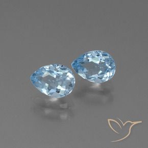 Gemas de Topacio Azul Cielo natural de 1.81 ct, En forma de pera, VVS-VS