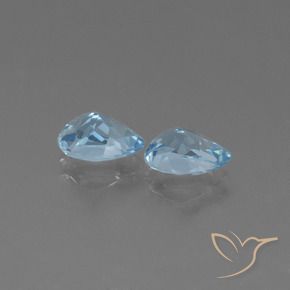 Gemas de Topacio Azul Cielo natural de 1.81 ct, En forma de pera, VVS-VS