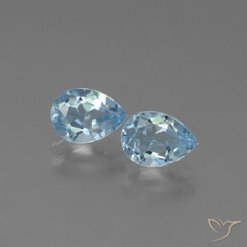 1.79ctw Natural Azul Cielo Topacio, En forma de pera, VVS