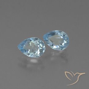 Gemas de Topacio Azul Cielo natural de 1.79 ct, En forma de pera, VVS