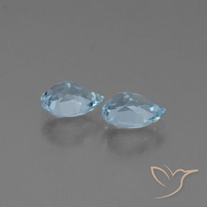 Gemas de Topacio Azul Cielo natural de 1.79 ct, En forma de pera, VVS
