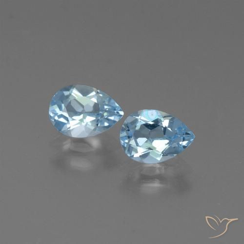 1.65ctw Natural Azul Cielo Topacio, En forma de pera, VS