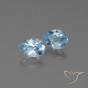 Gemas de Topacio Azul Cielo natural de 1.65 ct, En forma de pera, VS